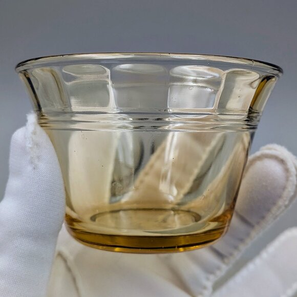 Vintage Amber Forte Crisa Custard Cups – Set of 4 | Retro Glass Dessert Bowls - Picture 2 of 6